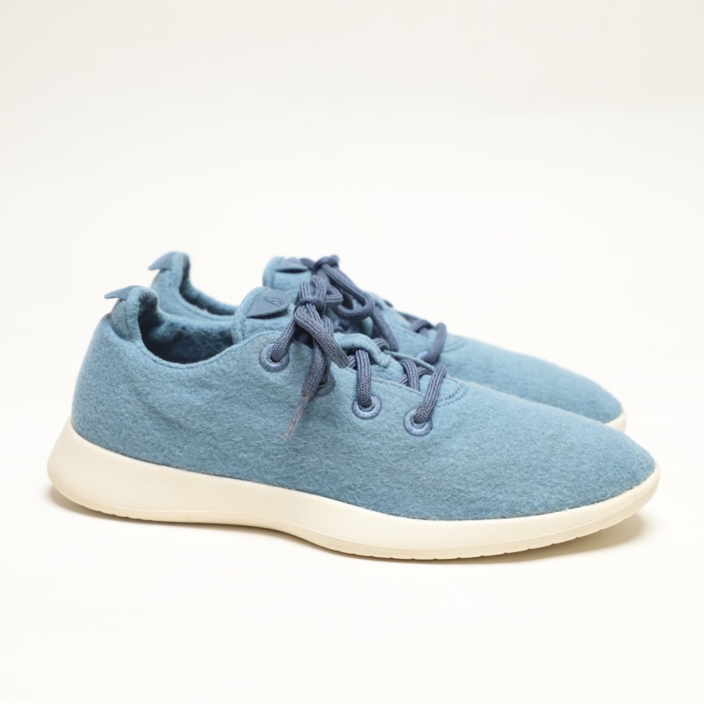 Allbirds Wool Runner Mens Blue White Athletic Running Shoes Size 11 0319 NV1